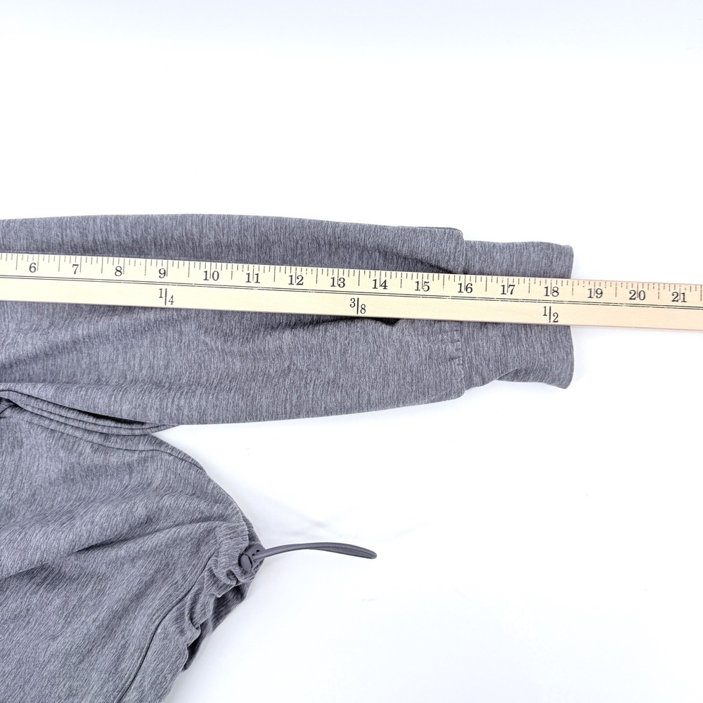FLX Quarter Zip Pullover Womens Medium Gray Travel Leisure Boxy Drawstring Crop - Picture 9 of 10